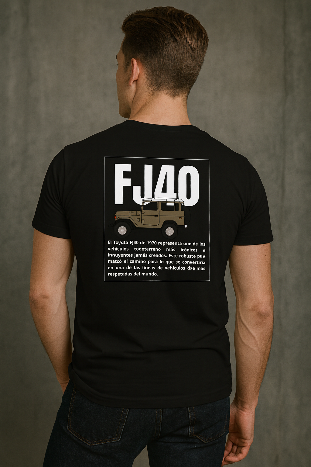 Camiseta Negra Toyota FJ40 – Espíritu Aventurero